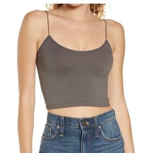 Free People Skinny Strap Seamless Brami in Moss